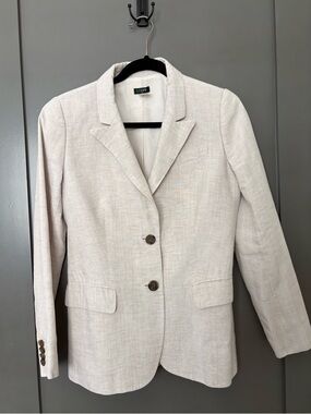 J. Crew Women's Light Cream Linen-Blend Blazer